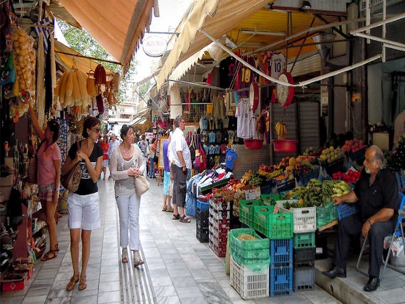 Old market at street 1866 in Heraklion, Crete