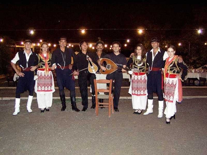 Dancers wearing traditional costumes