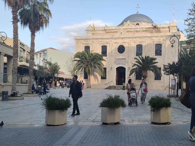 Lion Square or Morosini Lions Fountain in Heraklion,Crete