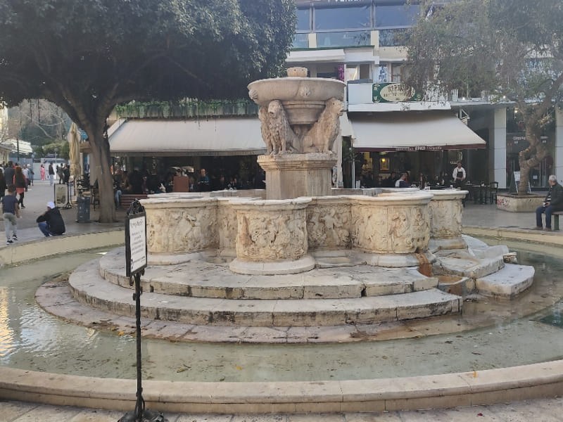 Lion Square or Morosini Lions Fountain in Heraklion,Crete